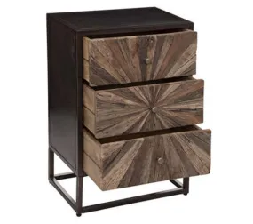 Chiffonnier 3 Tiroirs "origines" 74cm Marron et Noir