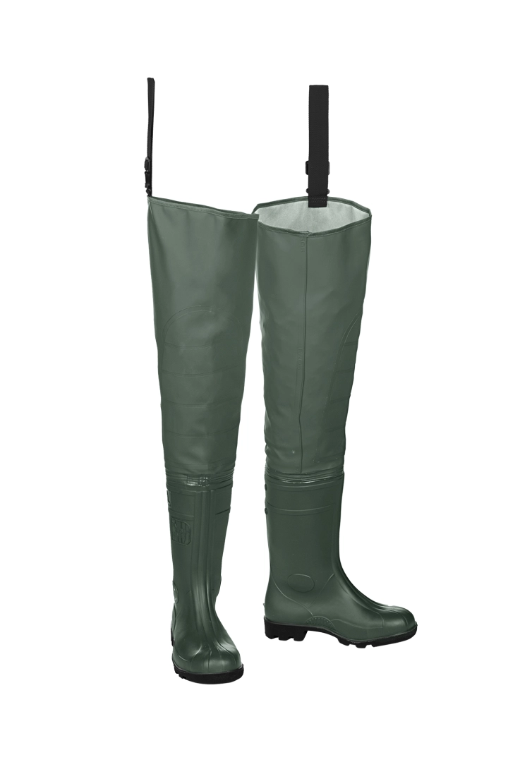 Cuissardes de protection avec bottes de sécurité kaki Sioen
