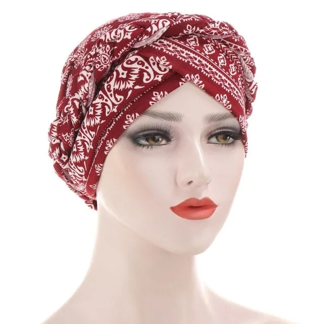 EDWIGE Turban Rouge Bohème