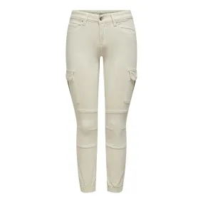 Pantalon cargo fermeture par bouton. fermeture éclair taille moyenne gris clair en coton Nora | 3 Suisses