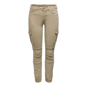 Pantalon cargo fermeture par bouton. fermeture éclair taille moyenne marron clair en coton Meg | 3 Suisses