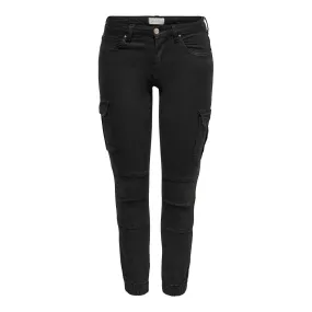 Pantalon cargo fermeture par bouton. fermeture éclair taille moyenne noir en coton Lou | 3 Suisses