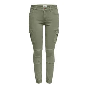 Pantalon cargo fermeture par bouton. fermeture éclair taille moyenne vert foncé en coton Vale | 3 Suisses