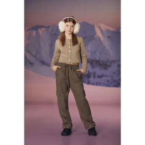 Pantalon cargo Ruzenagi à motif pied de poule beige | 3 Suisses