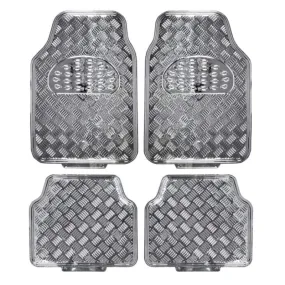 Tapis Auto - CAOUTCHOUC 2 avts+2 arrieres Tuning metal Gris Universel