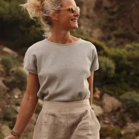 Tee-shirt Suzelle - nid d'abeille gris chiné